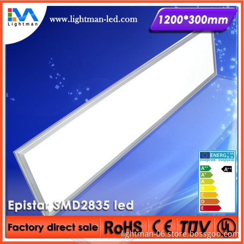 Warm white 4500K ultra thin led flat panel 40W 4'x1' led ceiling light 1200x300
